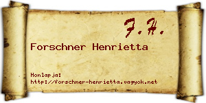 Forschner Henrietta névjegykártya